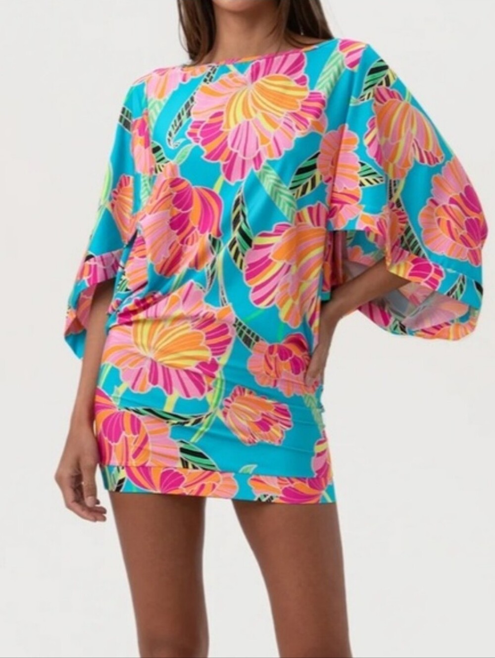 Trina Turk Swim Cover Up Dress Poppy Boatneck Size Small?